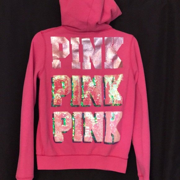 Victorias Secret Pink Sequin Hoodie 